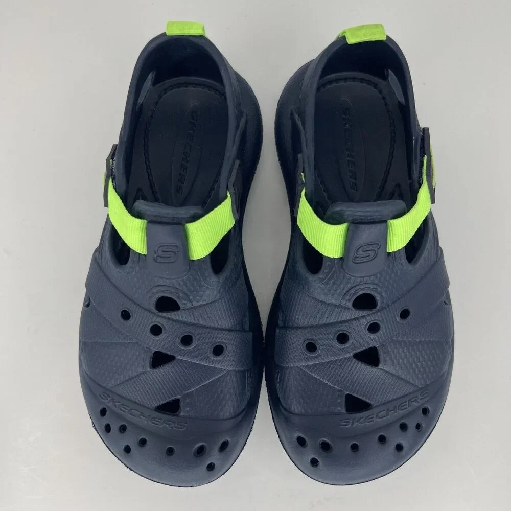 Skechers Navy Lime Unisex Youth Water Shoes Waterproof Slip-On Youth Size 2